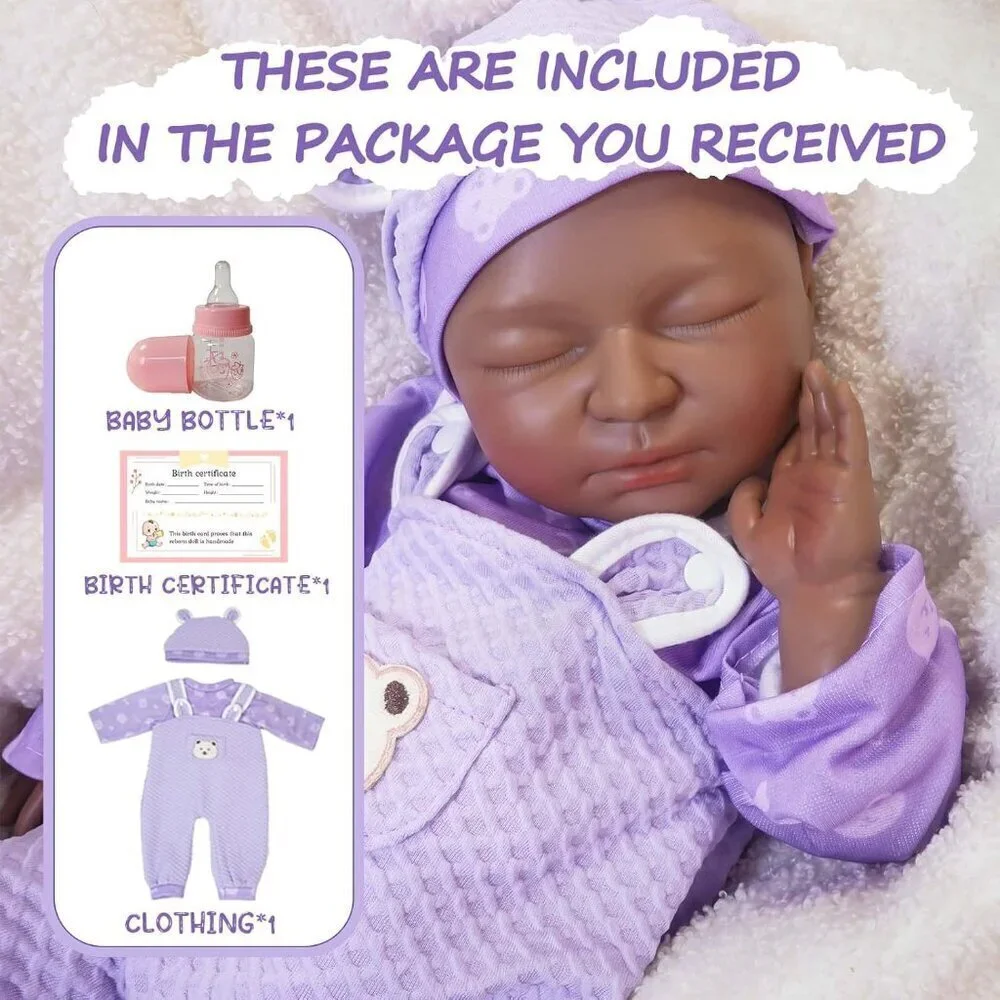 20in Full Silicone Reborn  Angela-brown Baby Girl Dolls Lifelike 8.61LB Weight